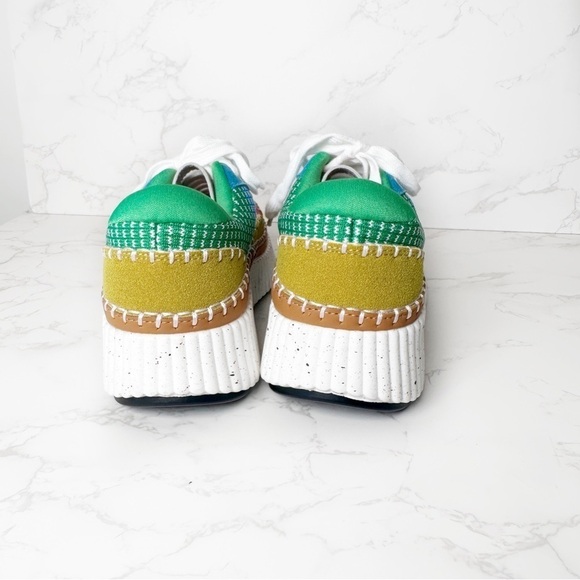 Kaleidoscope Kicks: Multicolor Knitted Patchwork Sneakers - Picture 6 of 9